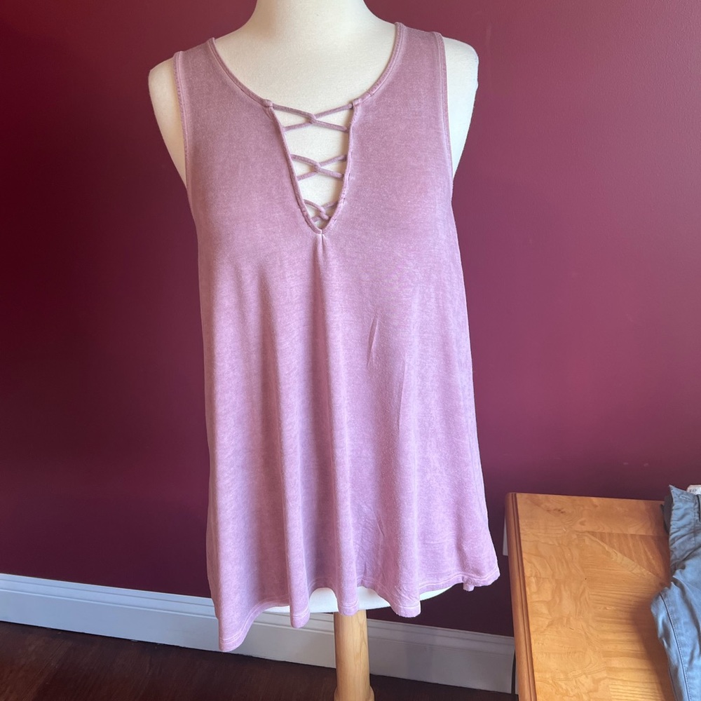American exhale soft and sexy swing tank mauve sz S